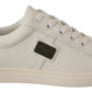 Chic White Leather Sneakers for Men