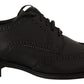 Elegant Black Leather Derby Wingtip Shoes