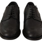 Elegant Black Leather Derby Wingtip Shoes