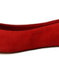 Crystal Embellished Red Suede Flats