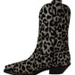 Elegant Leopard Print Mid Calf Boots