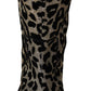 Elegant Leopard Print Mid Calf Boots