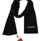 Elegant Embroidered Wool Scarf in Black