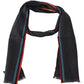 Elegant Wool-Silk Blend Striped Scarf