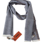 Elegant Gray Wool Scarf with Stripes and Fringes