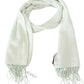 Elegant White Cashmere Scarf