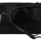 Exotic Leather Black Wristlet Wallet