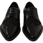 Elegant Gold-Trimmed Black Oxford Lace-Ups