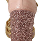 Silk-Infused Leather Crystal Pumps in Pink Gold