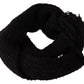 Elegant Black Wool-Blend Designer Scarf