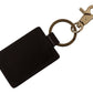 Elegant Unisex Leather Keyring with Gold Detail