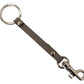 Elegant Gray Leather Keyring with Silver Accents