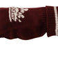 Elegant Red Cashmere Gloves with Crown Motif