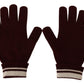 Elegant Red Cashmere Gloves with Crown Motif