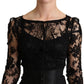 Elegant Black Lace Mini-Dress Delight