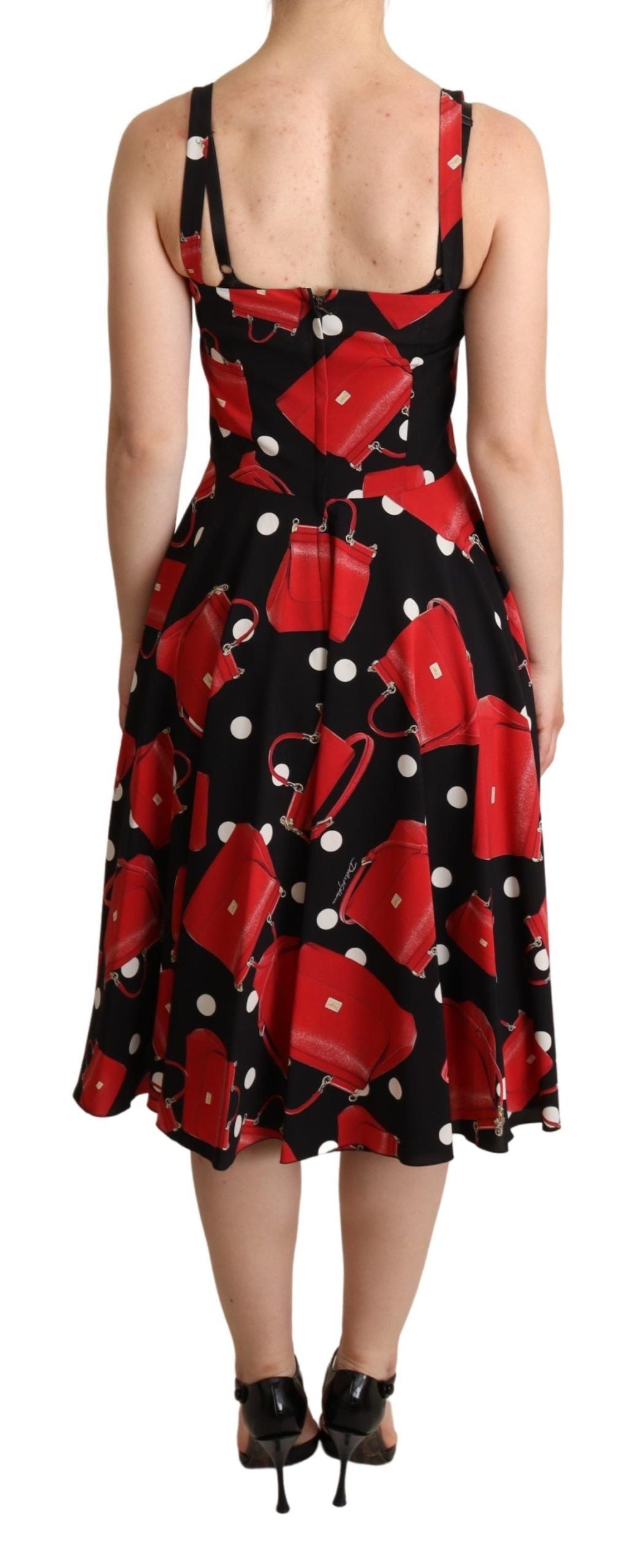 Sicilian Bag Print Sleeveless Midi Dress