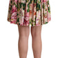 Elegant Floral Silk High Waist Mini Skirt