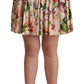 Elegant Floral Silk High Waist Mini Skirt