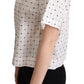 Chic Monochrome Polka Dot Polo Top