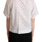 Chic Monochrome Polka Dot Polo Top