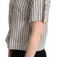 Elegant Striped Cotton Polo Top