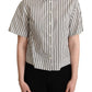 Elegant Striped Cotton Polo Top