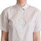 Elegant Polka Dot Cotton Polo Top