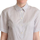 Chic Gray Polka Dot Short Sleeve Polo