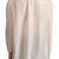 Elegant Light Gray Silk Ascot Blouse