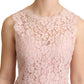 Elegant Pink Lace Sleeveless Blouse