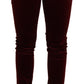 Exquisite Bordeaux Red Skinny Pants