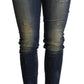 Elegant Slim-Fit Dark Blue Skinny Jeans