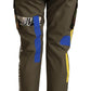 Chic Multicolor Patched Cargo Pants