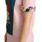 Elegant Floral Rose Applique T-Shirt