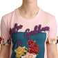 Elegant Floral Rose Applique T-Shirt