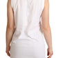 Crystal Embellished Heart White Sleeveless Tee