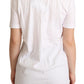 Chic White Love Motif Silk-Blend Tee