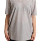 Elegant Gray V-Neck Cotton Tee