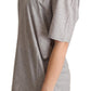 Elegant Gray V-Neck Cotton Tee