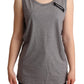 Elegant Gray Cotton Jersey Sleeveless Tank