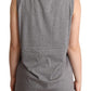 Elegant Gray Cotton Jersey Sleeveless Tank