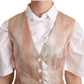 Elegant Pink Metallic Sheen Waistcoat