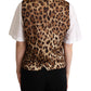 Elegant Leopard Print Sleeveless Vest