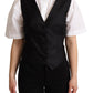 Elegant Silk Blend Black Waistcoat