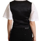 Elegant Silk Blend Black Waistcoat