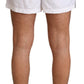 Elegant White KING Motive Swim Trunks