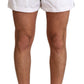 Elegant White KING Motive Swim Trunks