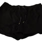 Elegant Black KING Motive Swim Trunks