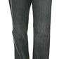 Chic Gray Mid Waist Straight Leg Jeans