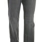 Chic Gray Mid Waist Straight Leg Jeans